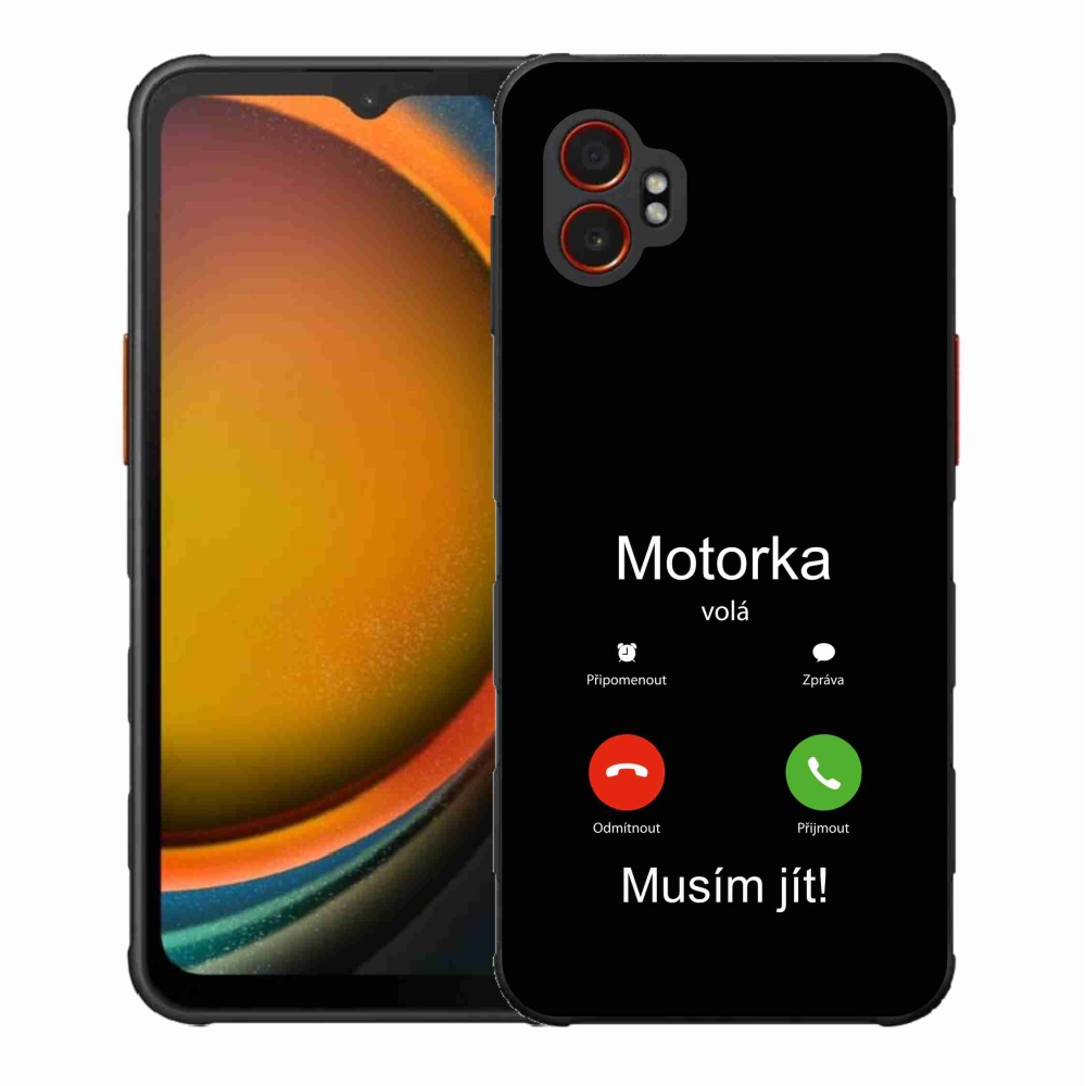 Gélový kryt mmCase na Samsung Galaxy Xcover 7 Pro - motorka volá čierne pozadie