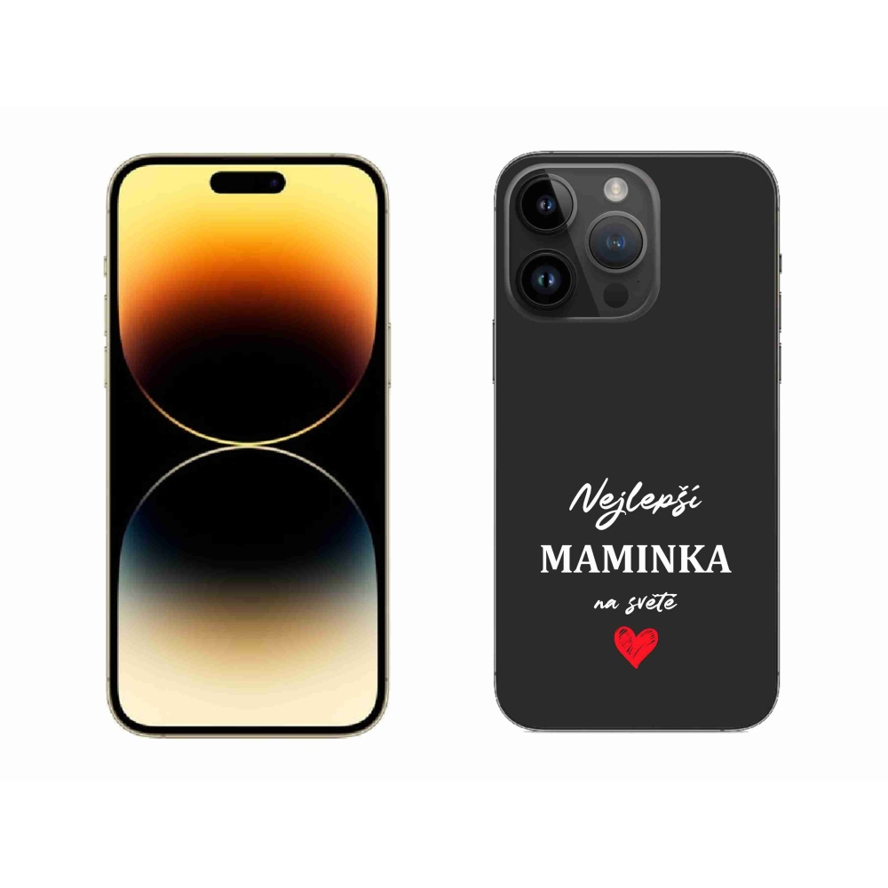 Gélový kryt mmCase na iPhone 14 Pro Max 6.7 - najlepšia mamička 1 čierne pozadie