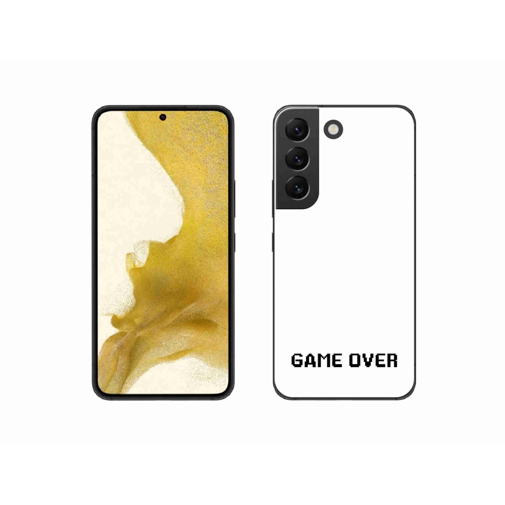 Gélový kryt mmCase na Samsung Galaxy S22 5G - game over biele pozadie