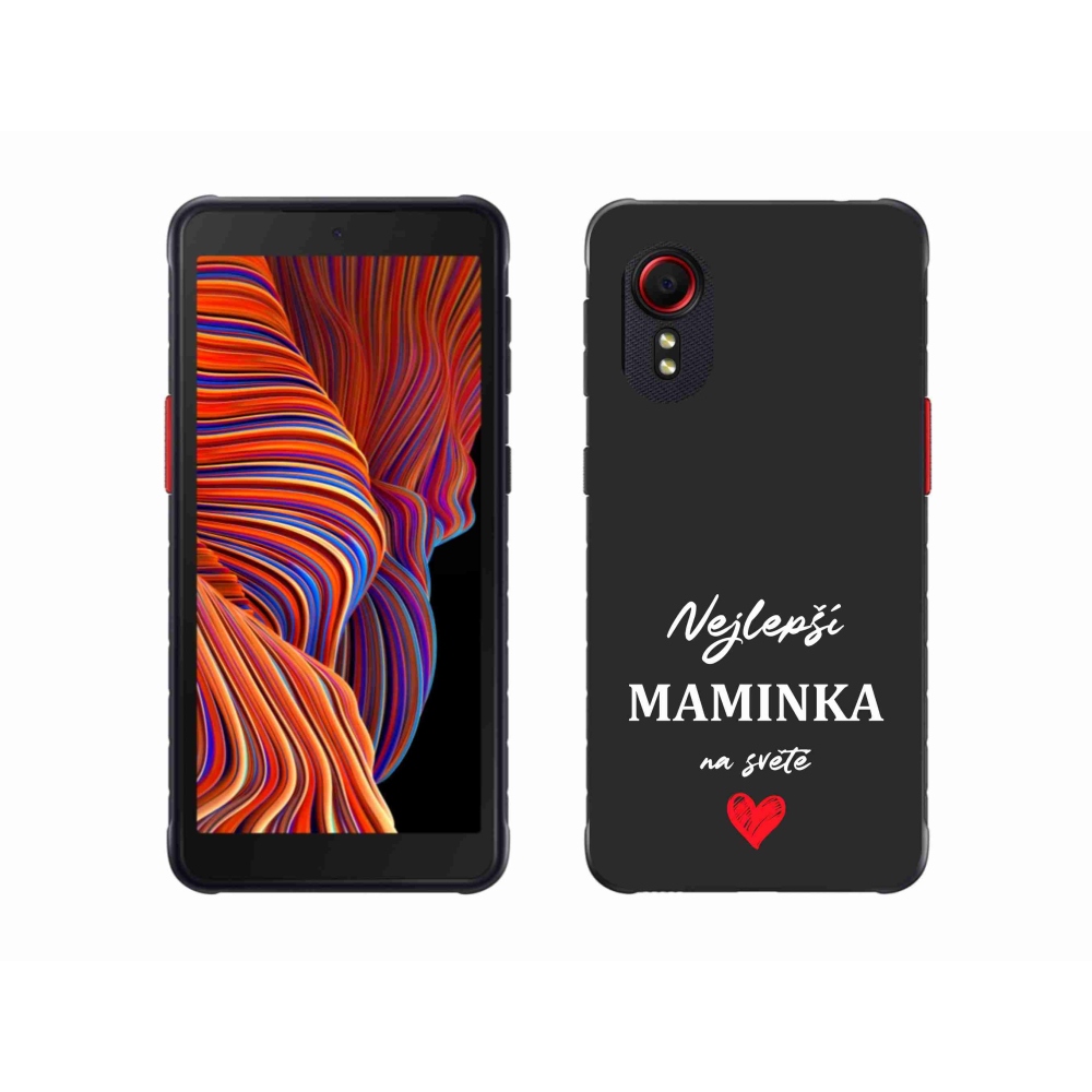 Gélový kryt mmCase na Samsung Galaxy Xcover 5 - najlepšia mamička 1 čierne pozadie