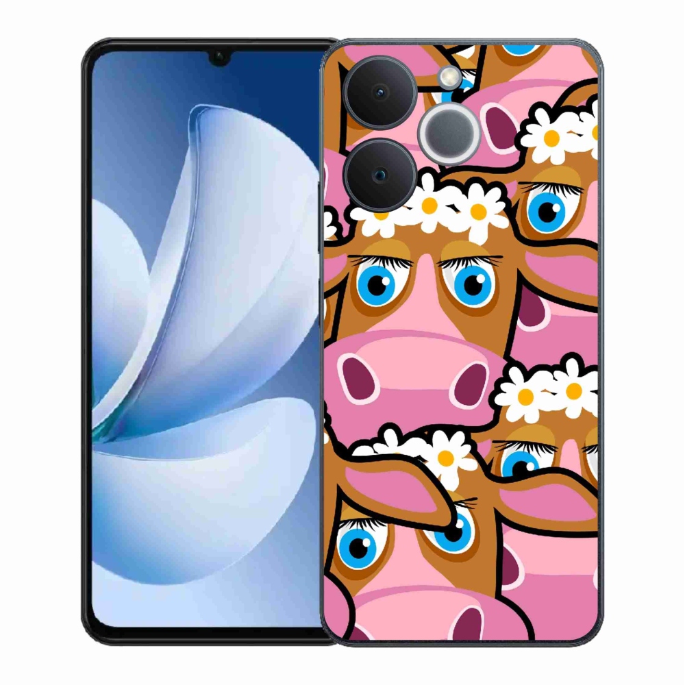 Gélový kryt mmCase na Realme Note 70T - kreslené kravičky