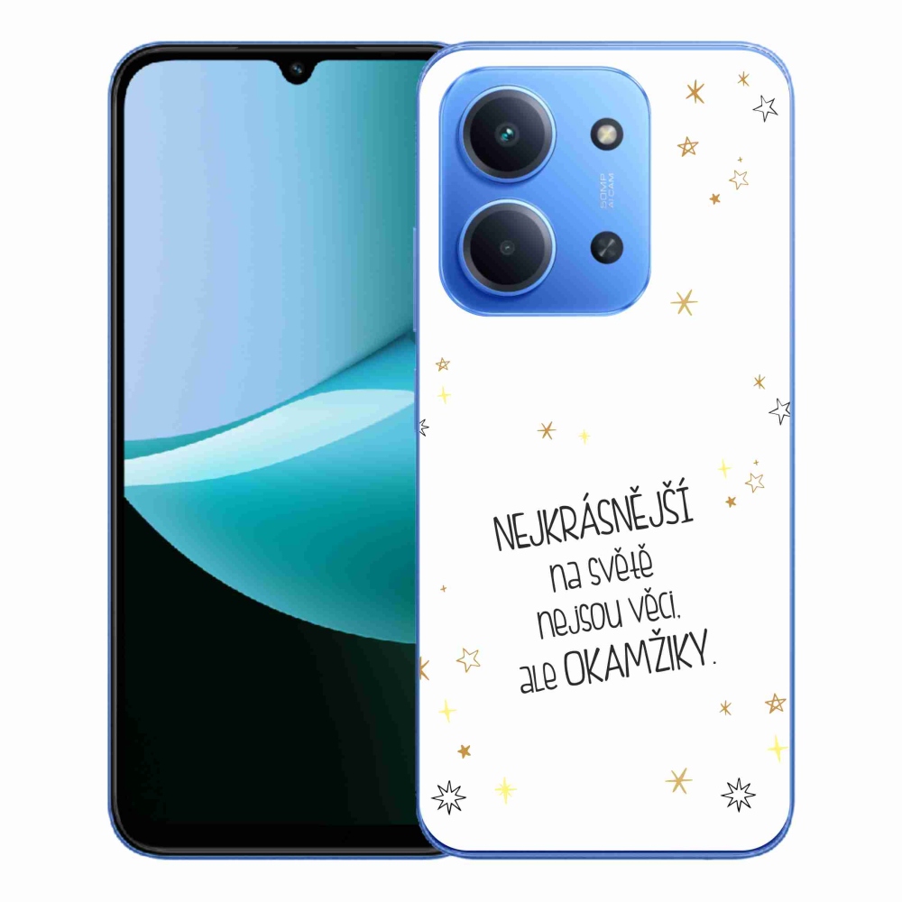 Gélový kryt mmCase na Xiaomi Redmi 15C 4G/5G (173mm) - citát 4 biele pozadie