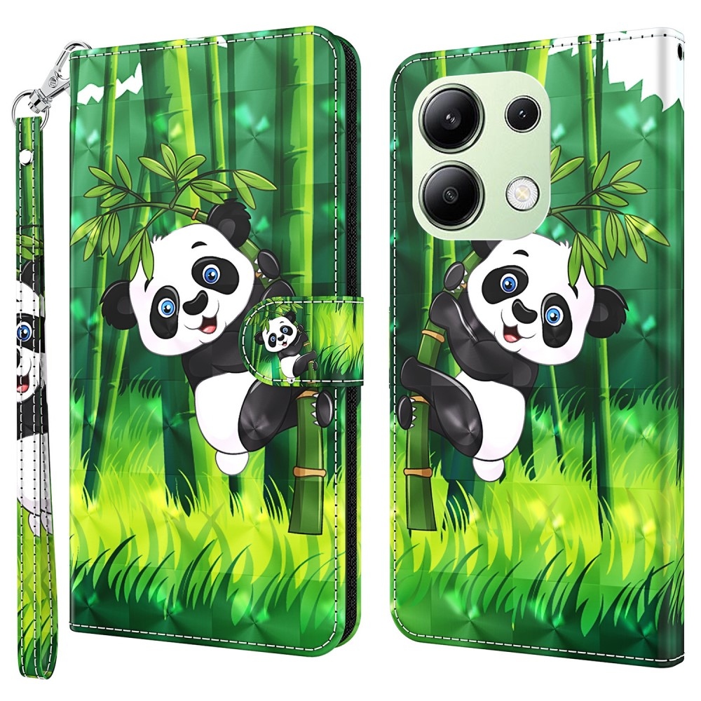 Print knižkové púzdro na Xiaomi Redmi Note 13 - panda na bambuse