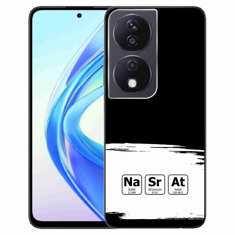 Gélový kryt mmCase na Honor X7b/Honor 90 Smart - chemické prvky bieločierne pozadie