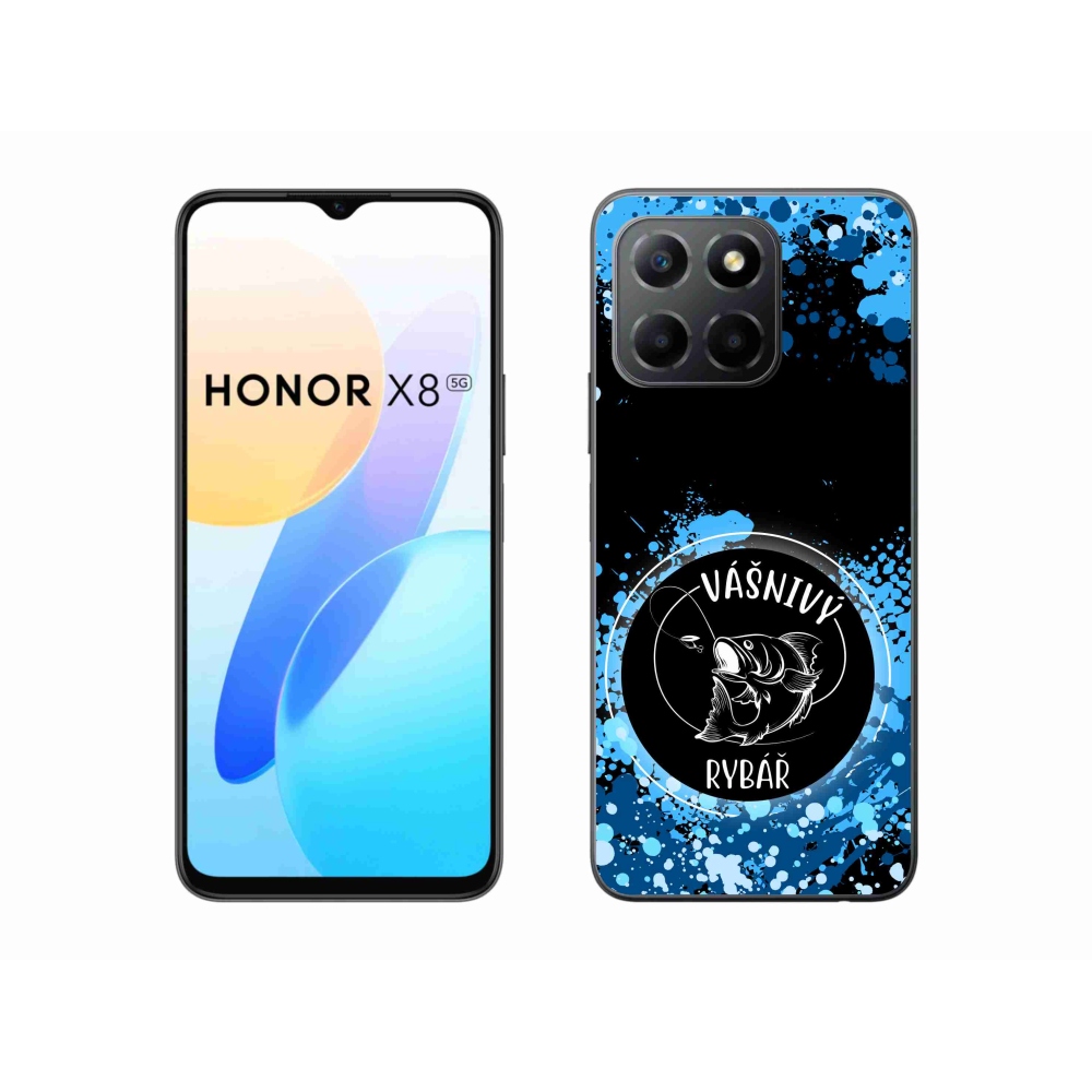 Gélový kryt mmCase na Honor X8 5G/Honor 70 Lite 5G - vášnivý rybár čierne pozadie