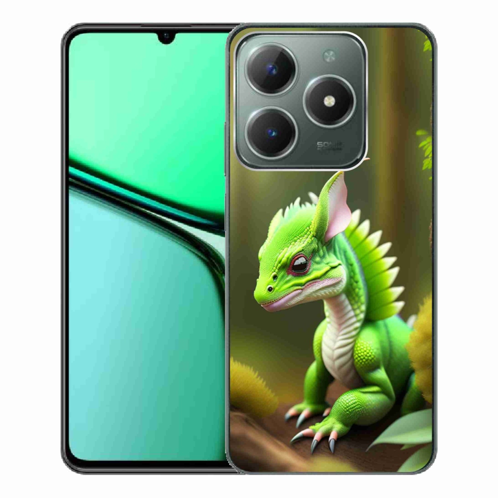 Gélový kryt mmCase na Realme C61 - zelený dráčik