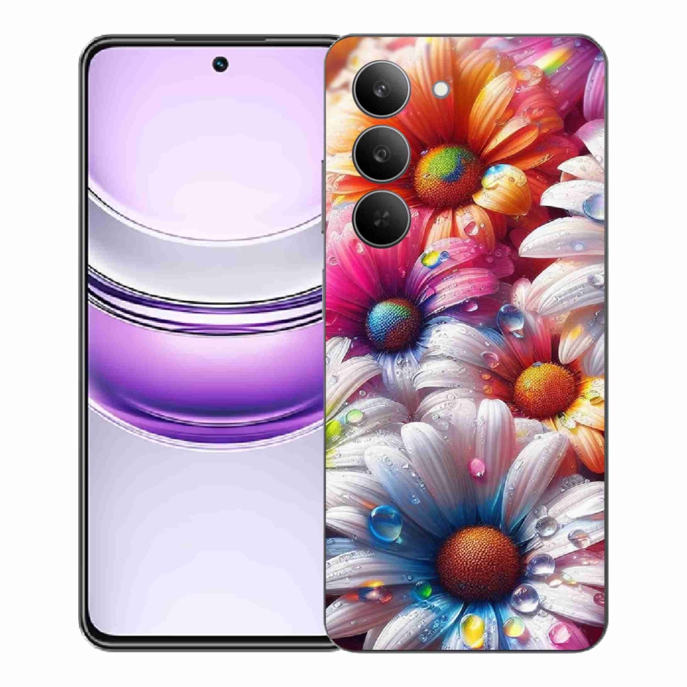 Gélový kryt mmCase na Realme 14x 5G - farebné margaréty