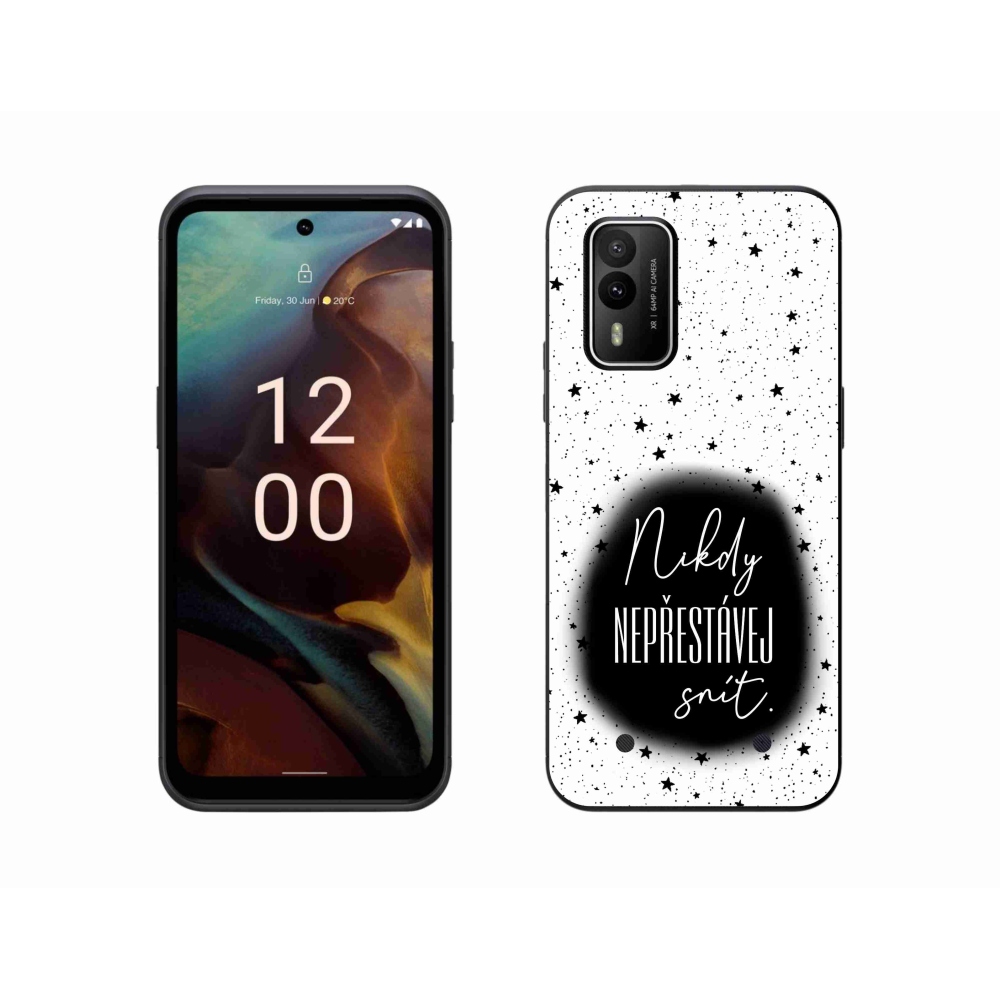 Gélový kryt mmCase na Nokia XR21 - citát 1 čiernobiele pozadie
