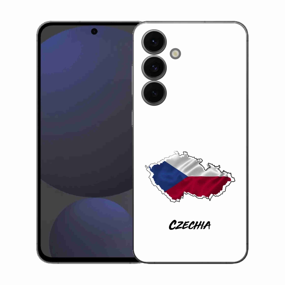 Gélový kryt mmCase na Samsung Galaxy S25 FE - Czechia biele pozadie