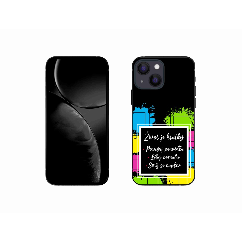 Gélový kryt mmCase na iPhone 13 mini 5.4 - citát 5 čierne pozadie