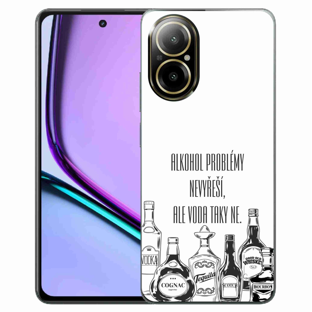 Gélový kryt mmCase na Realme C67 - vtipný text biele pozadie