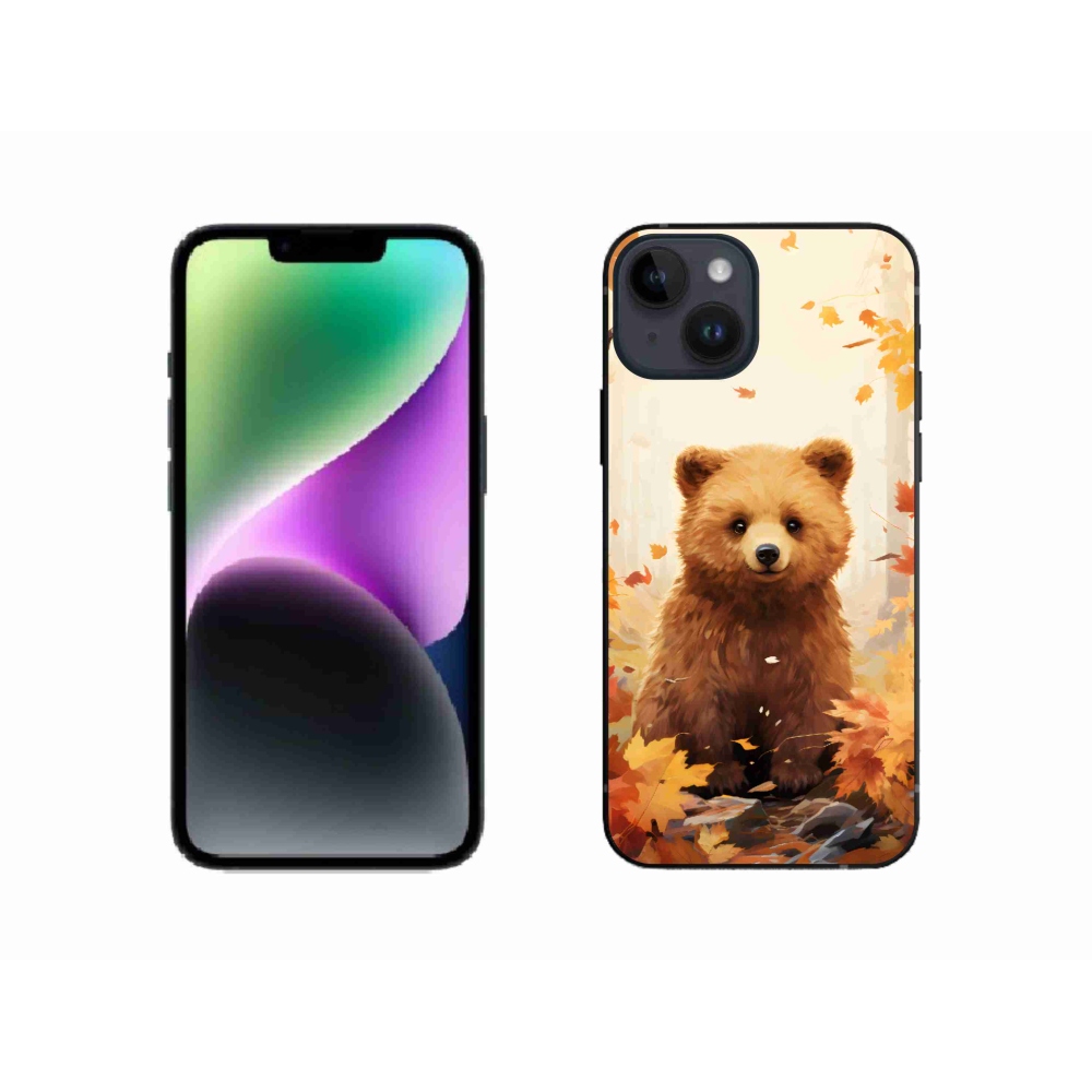 Gélový kryt mmCase na iPhone 14 - medveď v lese