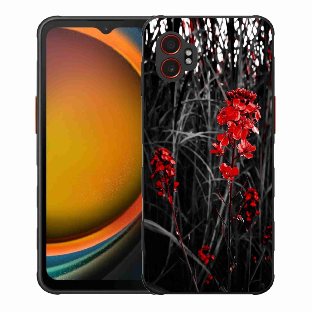 Gélový kryt mmCase na Samsung Galaxy Xcover 7 Pro - červená rastlina