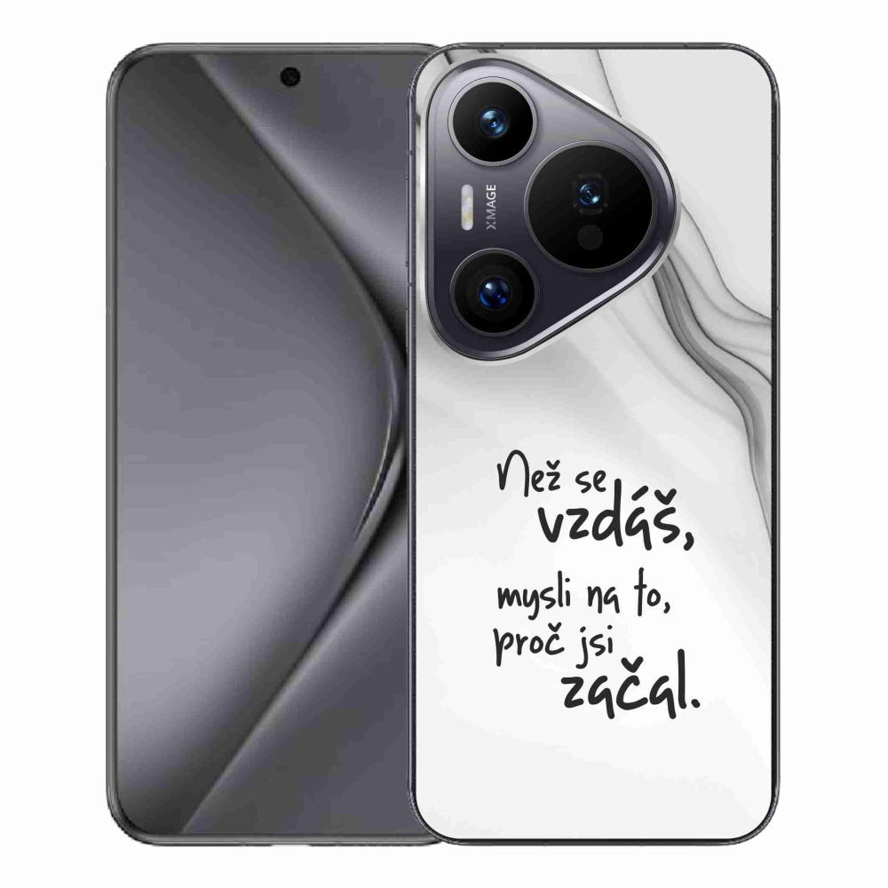 Gélový kryt mmCase na Huawei Pura 70 Pro - citát 2 biele pozadie