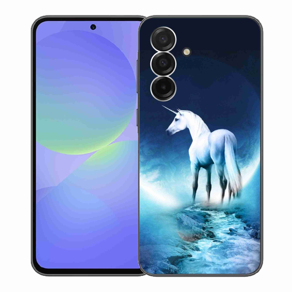 Gélový kryt mmCase na Samsung Galaxy A36 5G - biely jednorožec