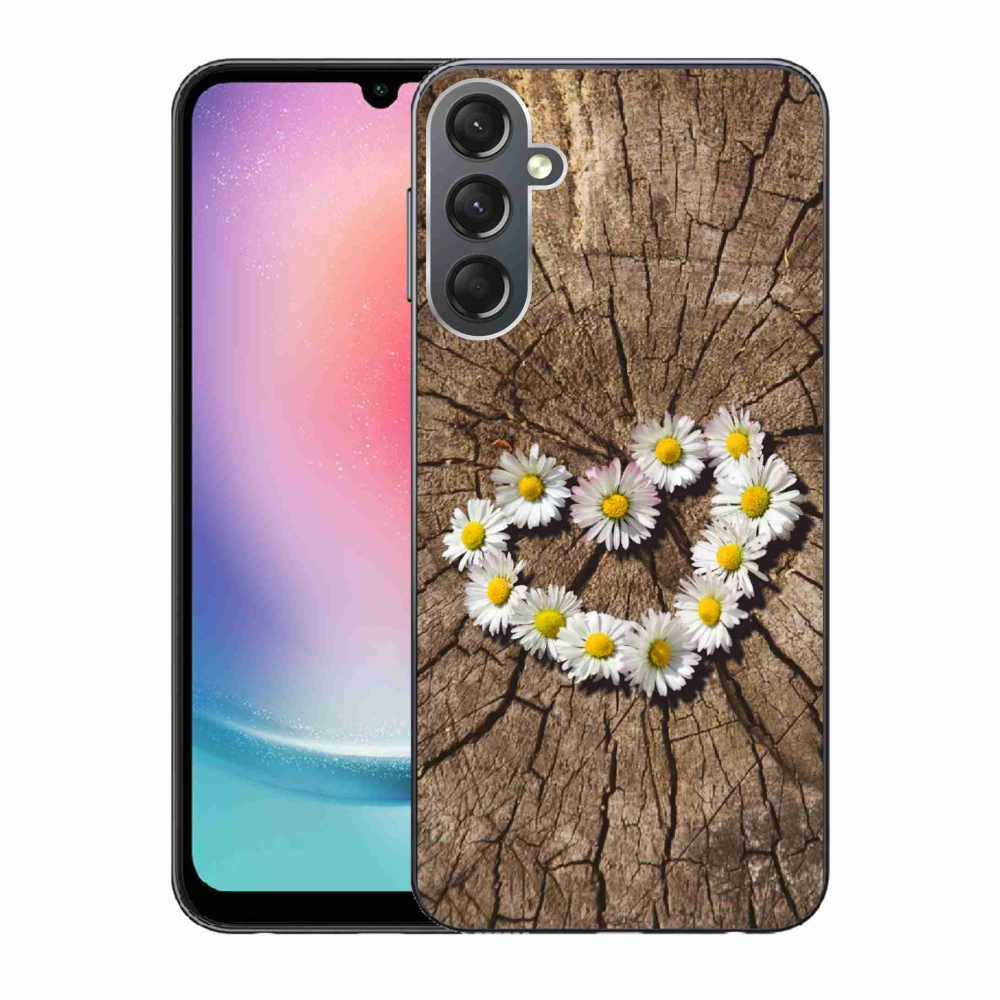 Gélový kryt mmCase na Samsung Galaxy A24 - srdce z margaréty