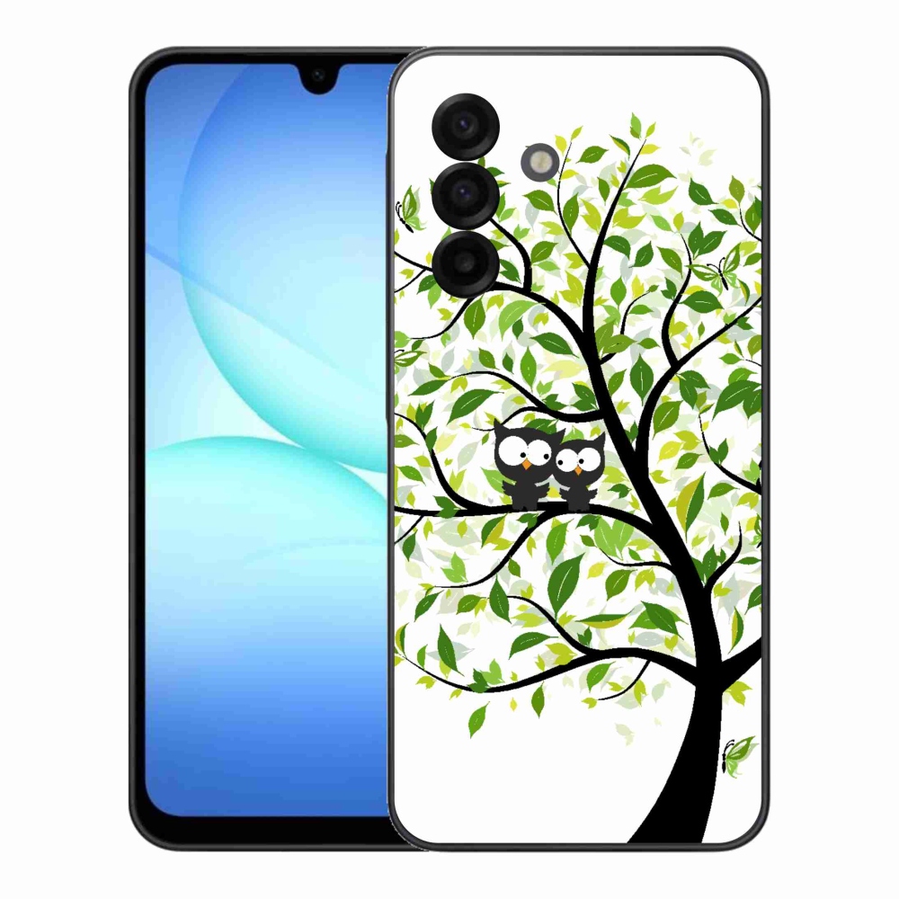 Gélový kryt mmCase na Samsung Galaxy A17 5G - sovičky na strome