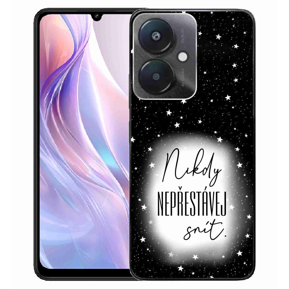 Gélový kryt mmCase na Xiaomi Redmi 13C 5G - citát 1 bieločierne pozadie