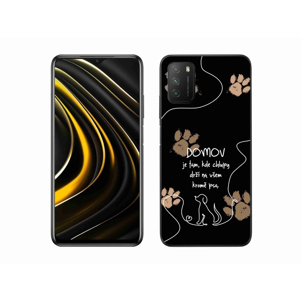 Gélový kryt mmCase na Xiaomi Poco M3 - psí motív čierne pozadie
