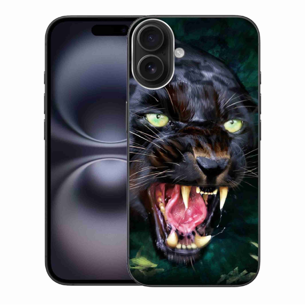 Gélový kryt mmCase na iPhone 16 Plus - rozzúrený čierny panter