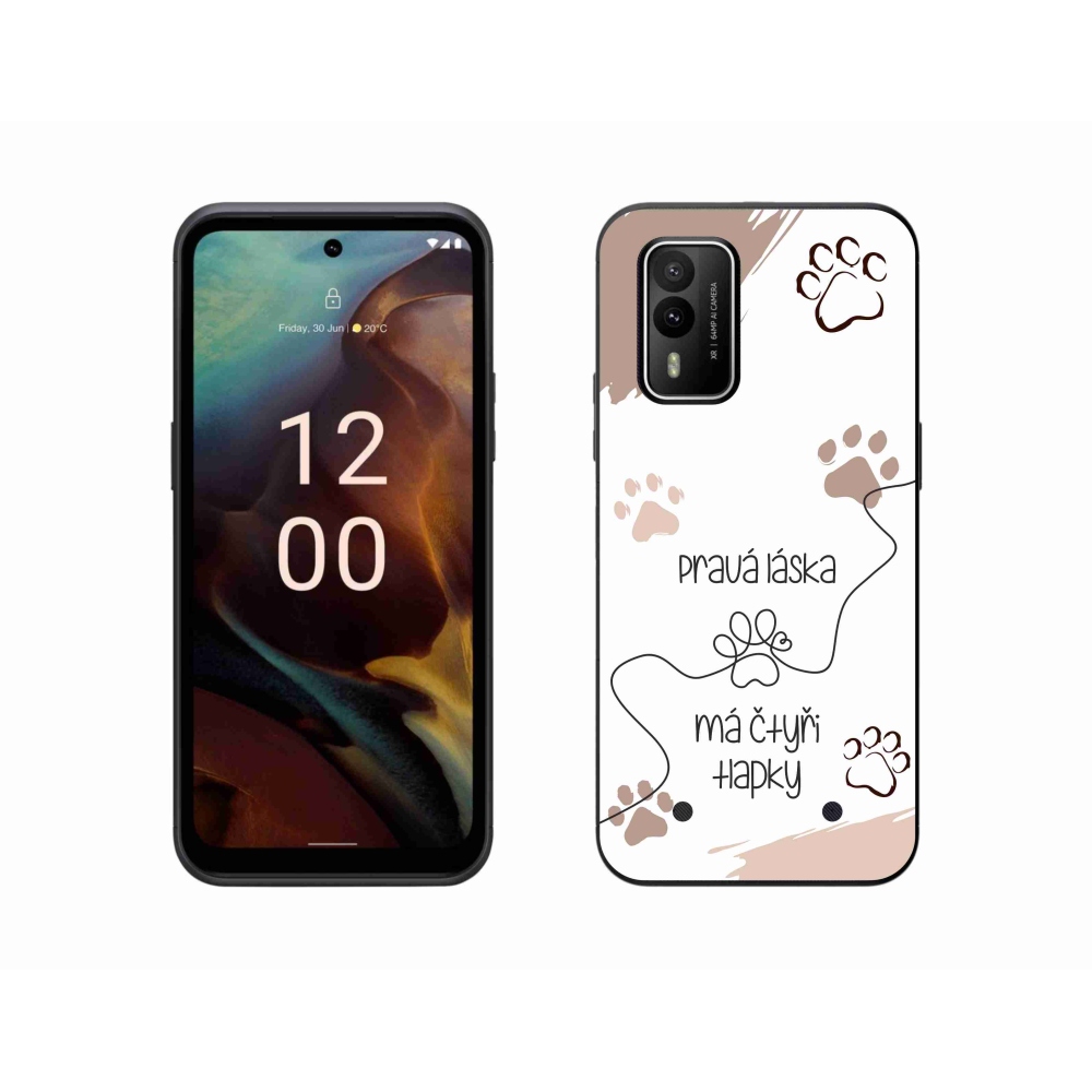 Gélový kryt mmCase na Nokia XR21 - psí motív 1 biele pozadie