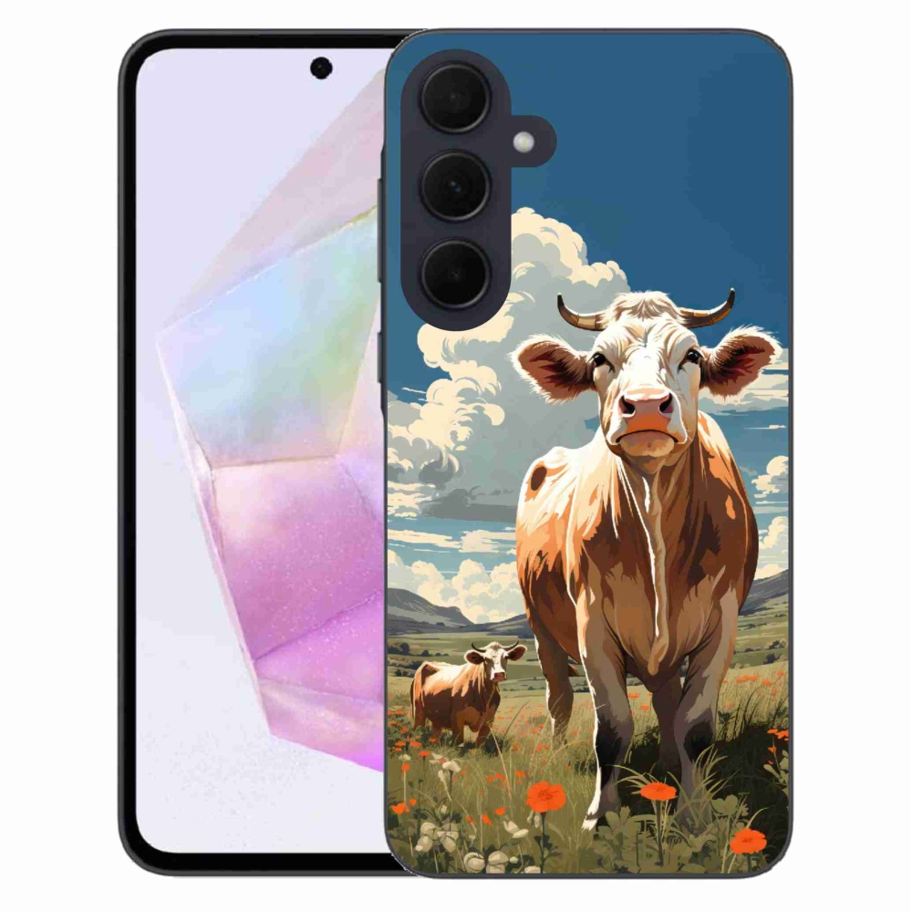 Gélový kryt mmCase na Samsung Galaxy A35 5G - kravy na lúke