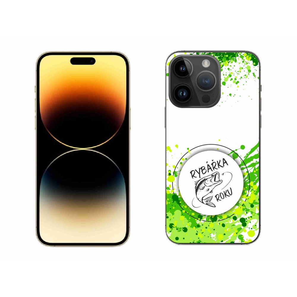 Gélový kryt mmCase na iPhone 14 Pro Max 6.7 - rybárka roku biele pozadie