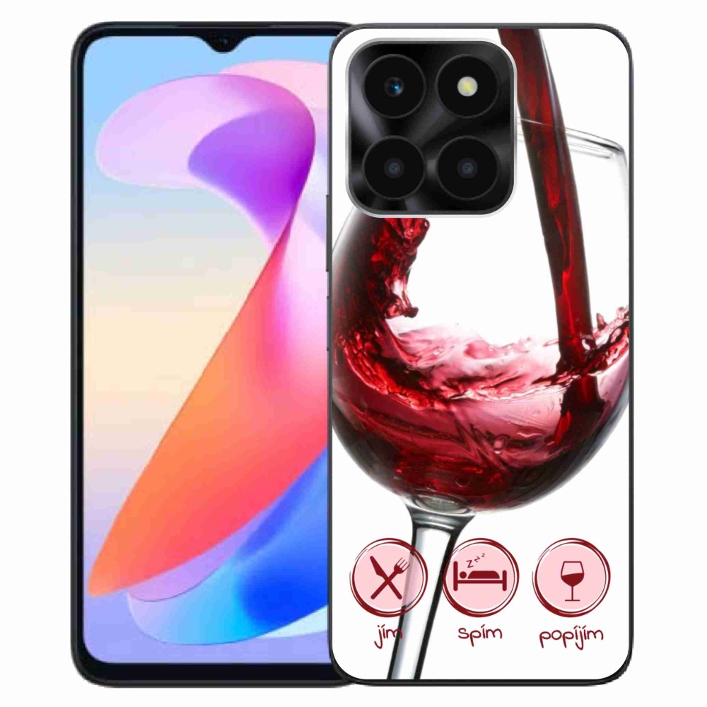 Gélový obal mmCase na Honor X6a - pohár vína červené