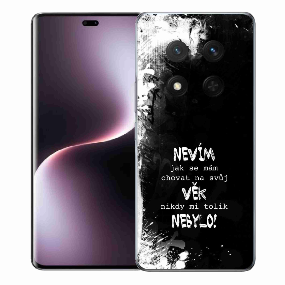 Gélový kryt mmCase na Honor Magic 7 Lite 5G - vtipný text 14 čierne pozadie