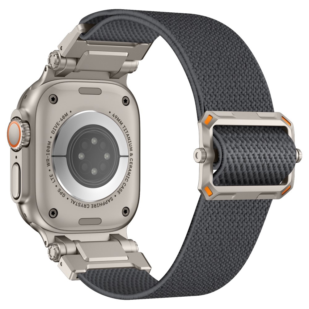 Titanium nylonový remienok na Apple Watch Ultra/Ultra 2 49mm/SE/SE 2022/2023 44mm/10 46mm/9/8/7 45mm/6/5/4 44mm/3/2/1 42 mm - sivý