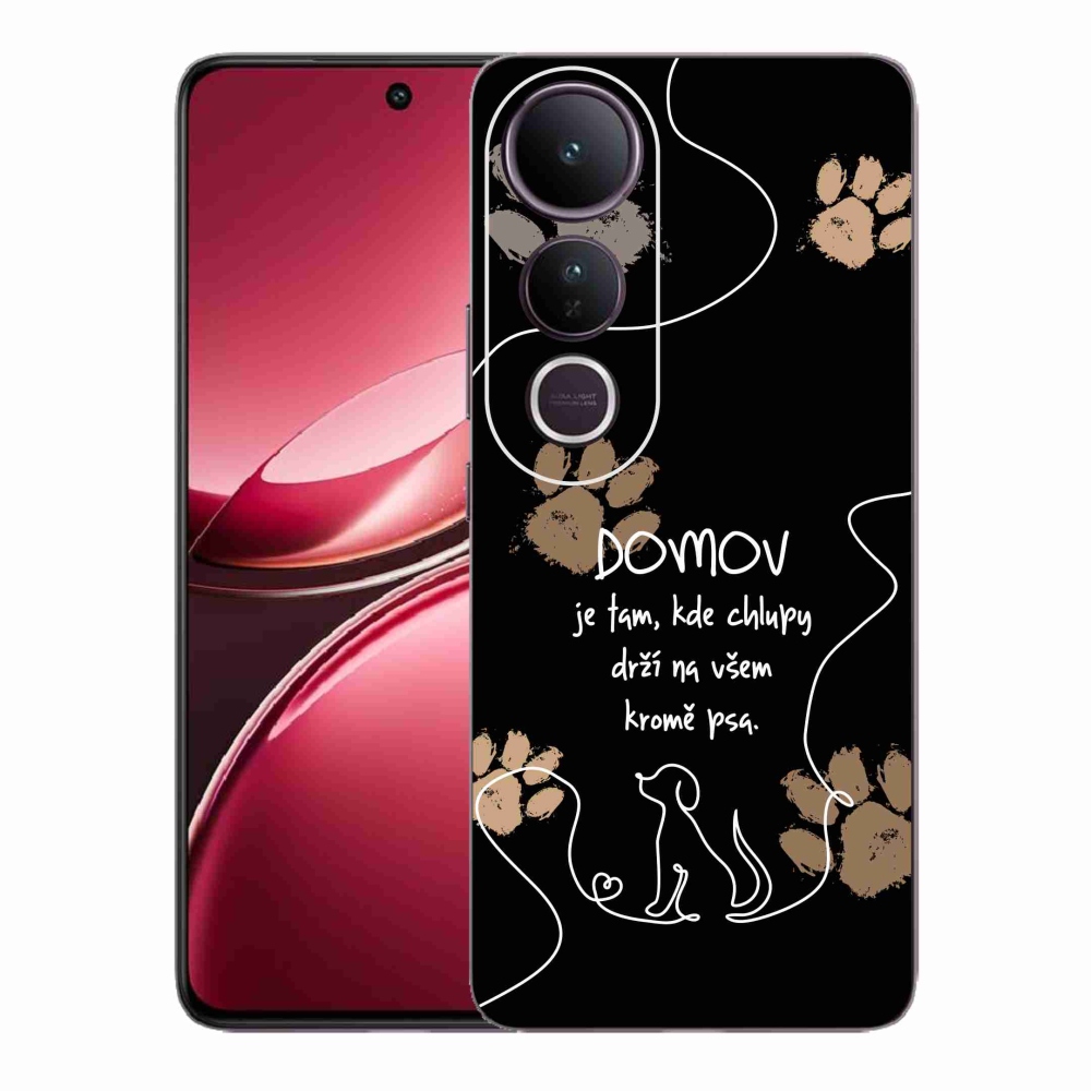 Gélový kryt mmCase na Vivo V50 Lite 4G/5G - psí motív čierne pozadie