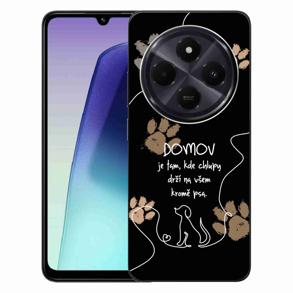 Gélový kryt mmCase na Xiaomi Redmi 14C/Poco C75 - psí motív čierne pozadie