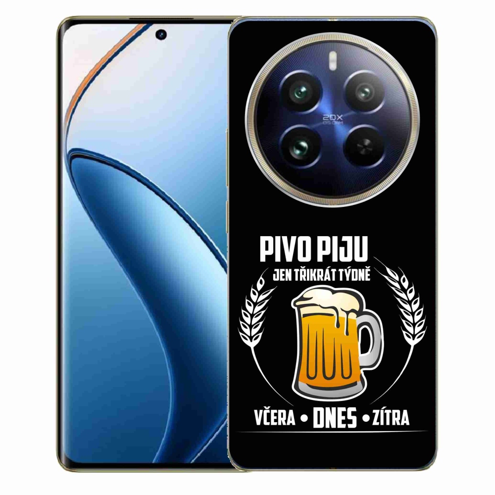 Gélový kryt mmCase na Realme 12 Pro 5G/12 Pro+ 5G - pivný motív čierne pozadie