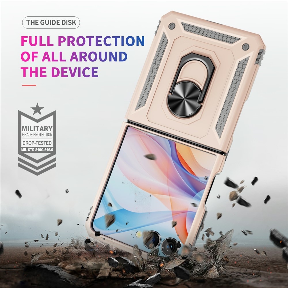 Ring odolný kryt na Samsung Galaxy Z Flip7 5G - béžový
