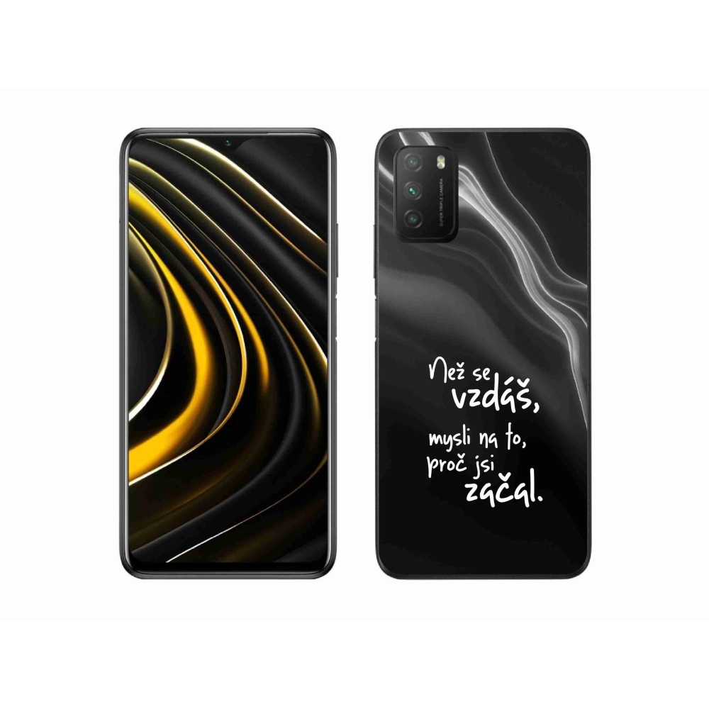 Gélový kryt mmCase na Xiaomi Poco M3 - citát 2 čierne pozadie