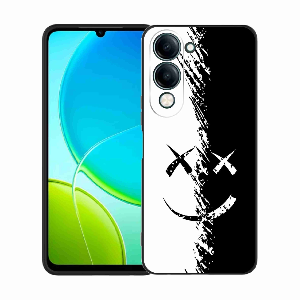 Gélový kryt mmCase na Vivo Y29s 5G - čiernobiely smajlík