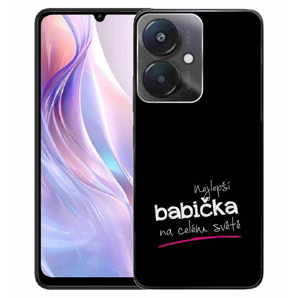 Gélový kryt mmCase na Xiaomi Redmi 13C 5G - najlepšia babička 4 čierne pozadie