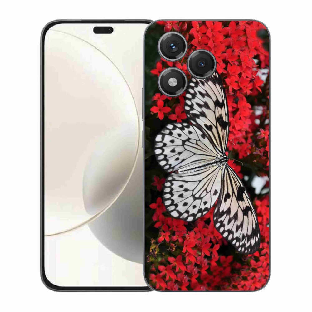 Gélový kryt mmCase na Honor 400 Lite - čiernobiely motýľ 1