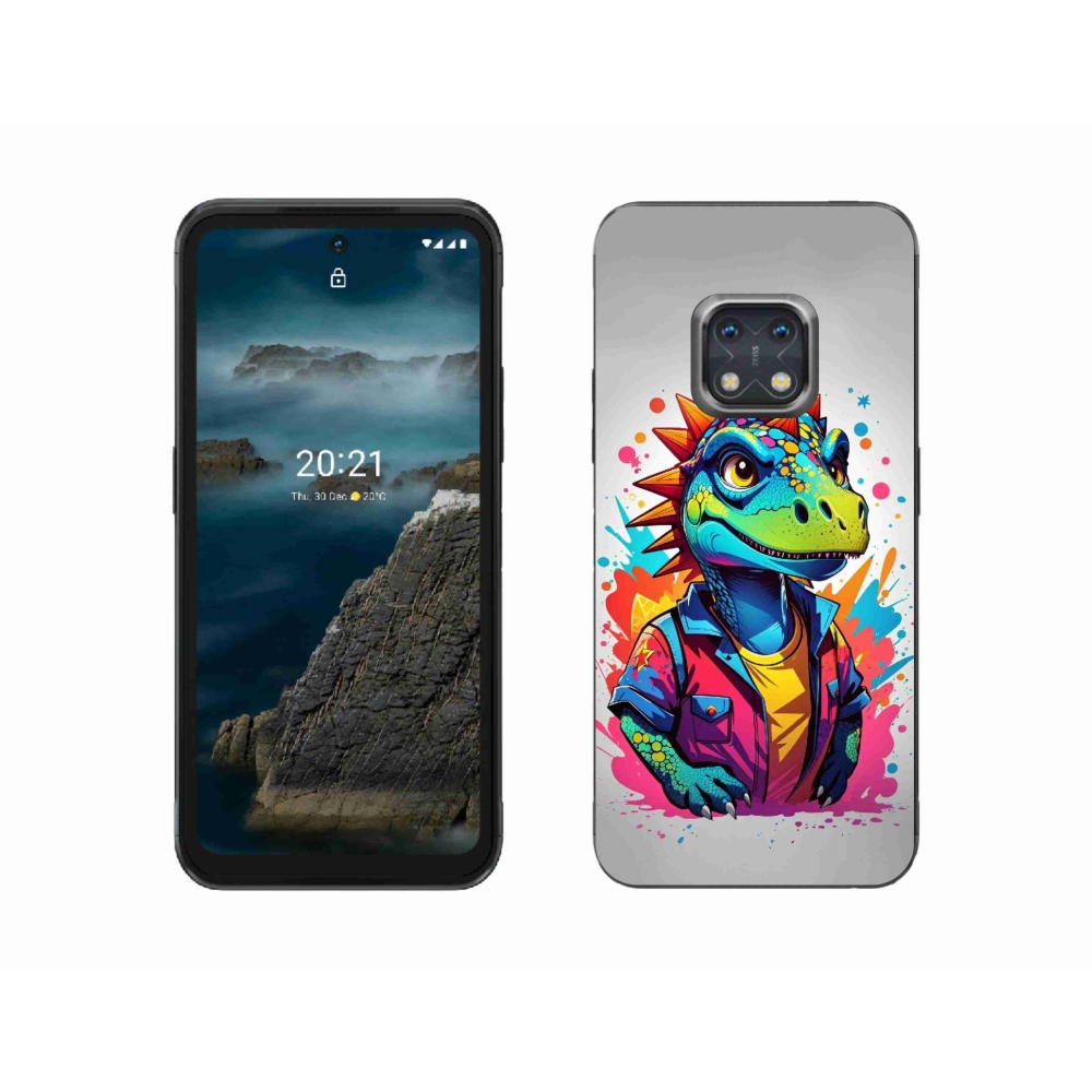 Gélový kryt mmCase na Nokia XR20 - farebný dinosaurus