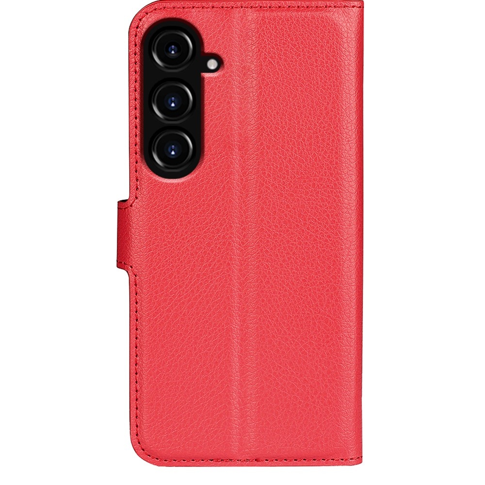 Litchi knižkové púzdro na Samsung Galaxy S23 FE - červené