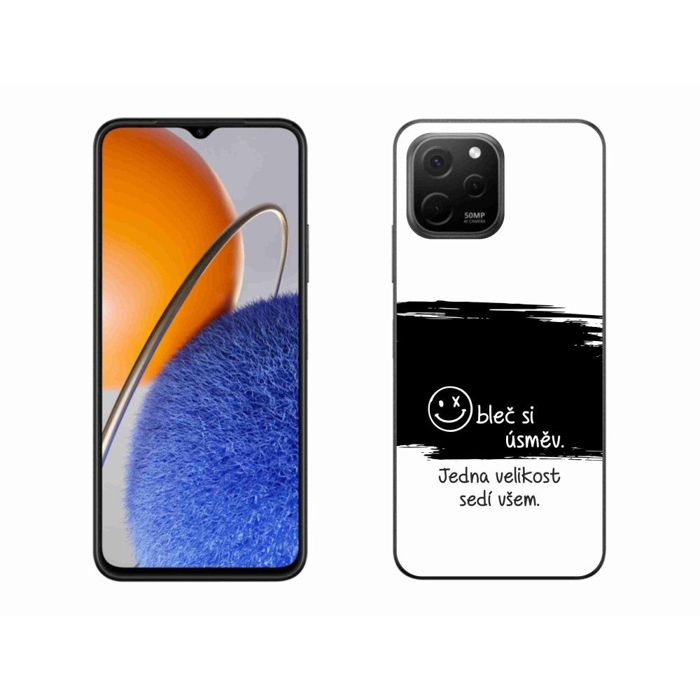 Gélový kryt mmCase na Huawei Nova Y61 - vtipný text 8 čiernobiele pozadie