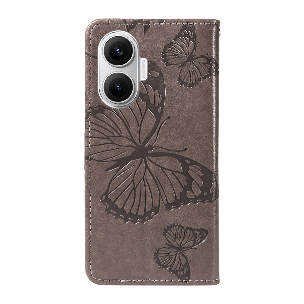 Big Butterfly knižkové púzdro na Xiaomi Poco F7 5G - šedé