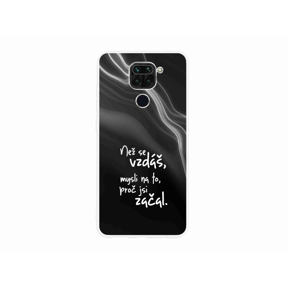 Gélový kryt mmCase na Xiaomi Redmi Note 9 - citát 2 čierne pozadie