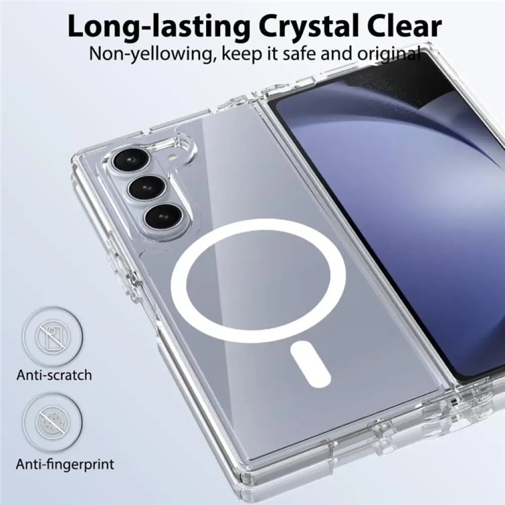Clear gélový kryt s pevným chrbtom a MagSafe na Samsung Galaxy Z Fold7 5G