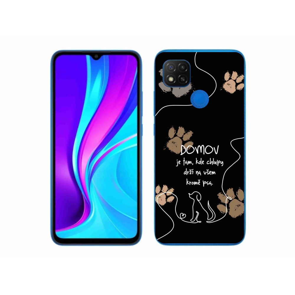 Gélový kryt mmCase na Xiaomi Redmi 9C - psí motív čierne pozadie