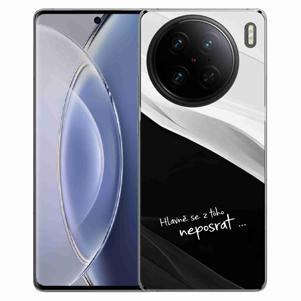Gélový kryt mmCase na Vivo X90 Pro - vtipný text 13 čiernobiele pozadie