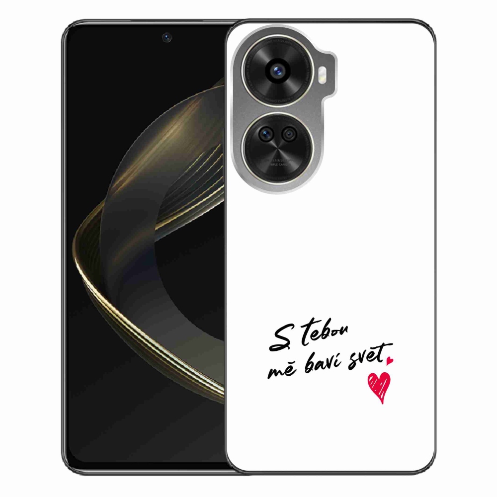 Gélový kryt mmCase na Huawei Nova 12 SE - zamilovaný text 1 biele pozadie