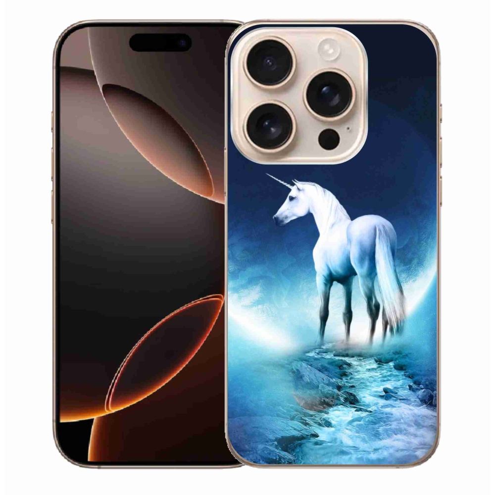 Gélový kryt mmCase na iPhone 16 Pro Max - biely jednorožec