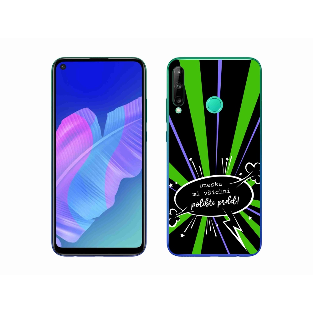 Gélový kryt mmCase na Huawei P40 Lite E - vtipný text 15 čierne pozadie