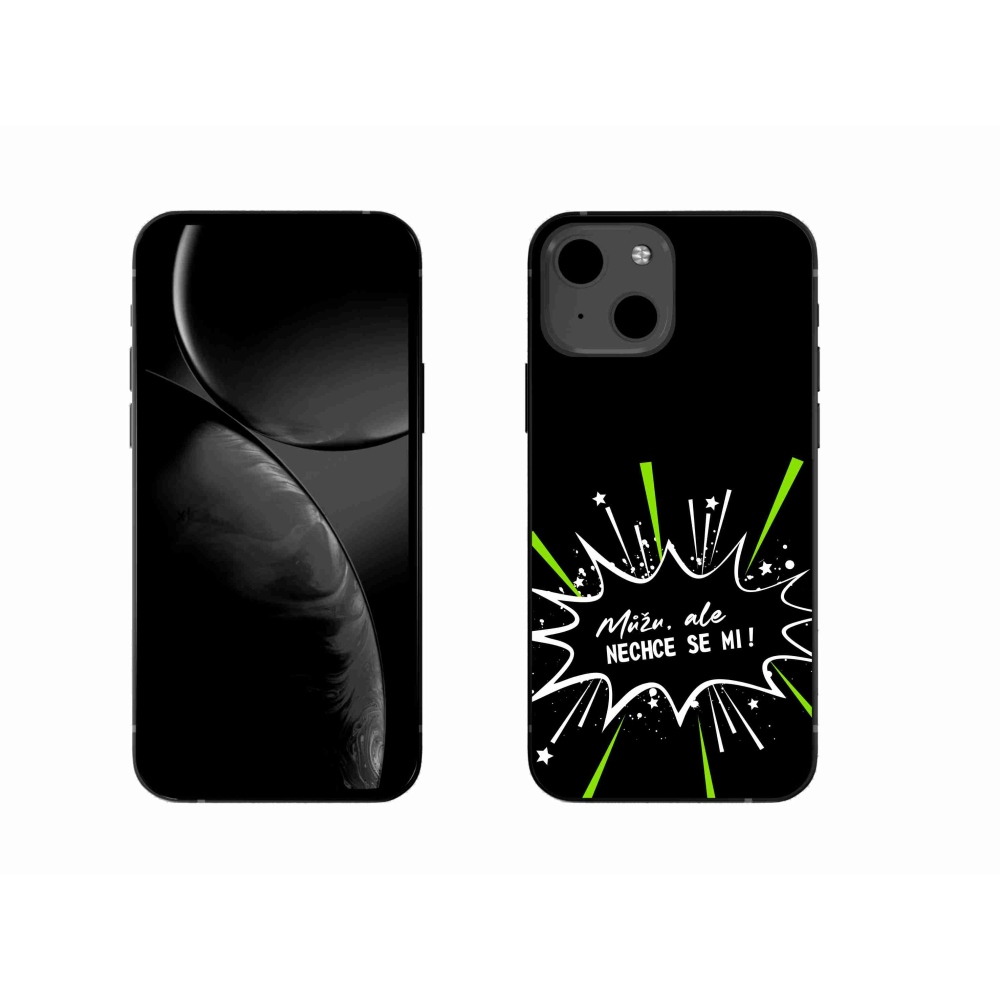 Gélový kryt mmCase na iPhone 13 6.1 - vtipný text 11 čierne pozadie